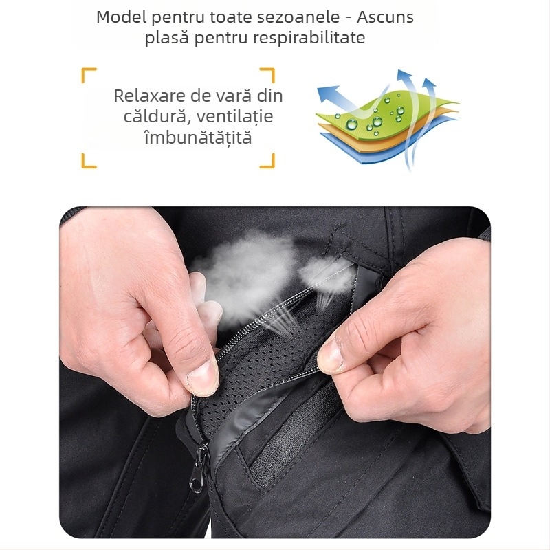 VOLERO pantaloni de ciclism protectivi pentru motocicletă: impermeabili, rezistenți la vânt, respirabili, talie înaltă, protecție silicon