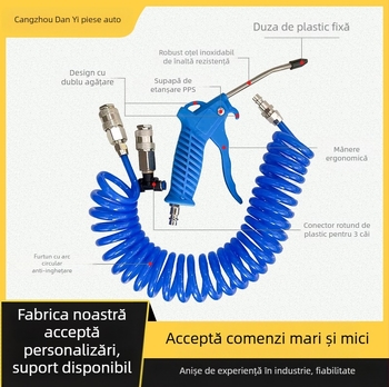 Kit pistol pneumatic pentru suflarea prafului – stil european/japonez, arc PU, conductă spirală, conductă de aer spiralată; Brand: Dan Yi; Model: Auto parts; Domeniu: vehicule/echipamente mecanice; Piața principală: Oceania