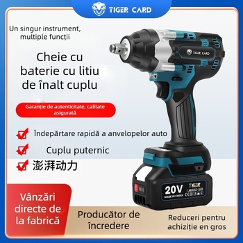 Șurubelniță cu impact electric, motor fără peri, cuplu 600 Nm, baterie litiu reîncărcabilă, tensiune AC monofazat / DC ≤50V, unealtă auto dură pentru reparații auto