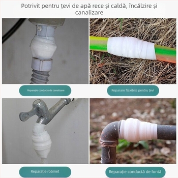 Bandă autoadezivă din silicon pentru conducte PVC de apă – reparații de scurgeri, 1 mm grosime, PVC substrat, sistem de adeziv silicat (rezistență la temperaturi -20°C până la 100°C, etanșare bună)