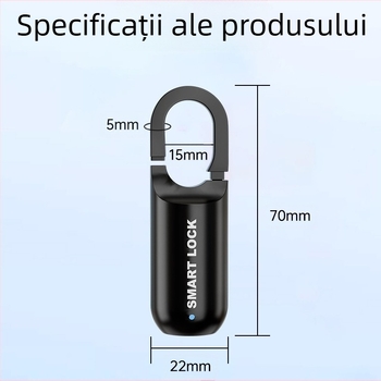 Lacăt de uz casnic – Tip E, oțel aliat, pentru genți, rucsacuri și dulapuri, stil modern minimalist