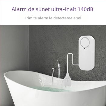 Detector de nivel al apei cu alarmă WS-02, tip de montaj, comunicație wireless, alarmă la fața locului, funcționare la 3V