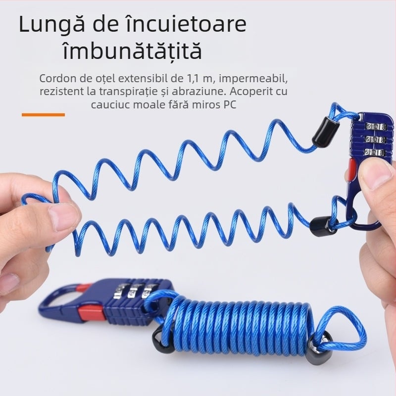 Încușător mecanic anti-furt pentru căști și coș de bicicletă, model 985, grosime știft 2.5, stil universal