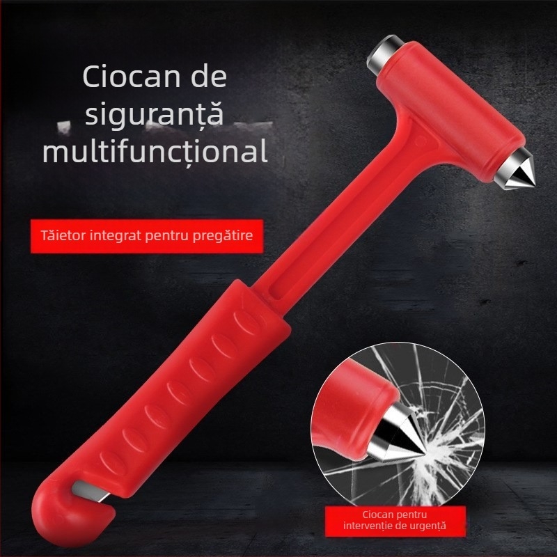 Cioc de siguranță pentru geamul mașinii, două funcții, cap conic, metal și plastic, 100 g
