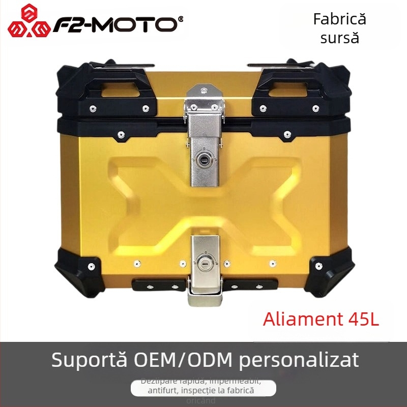 Cutie portbagaj pentru motocicletă din aliaj de aluminiu 45L, detașabilă, universală