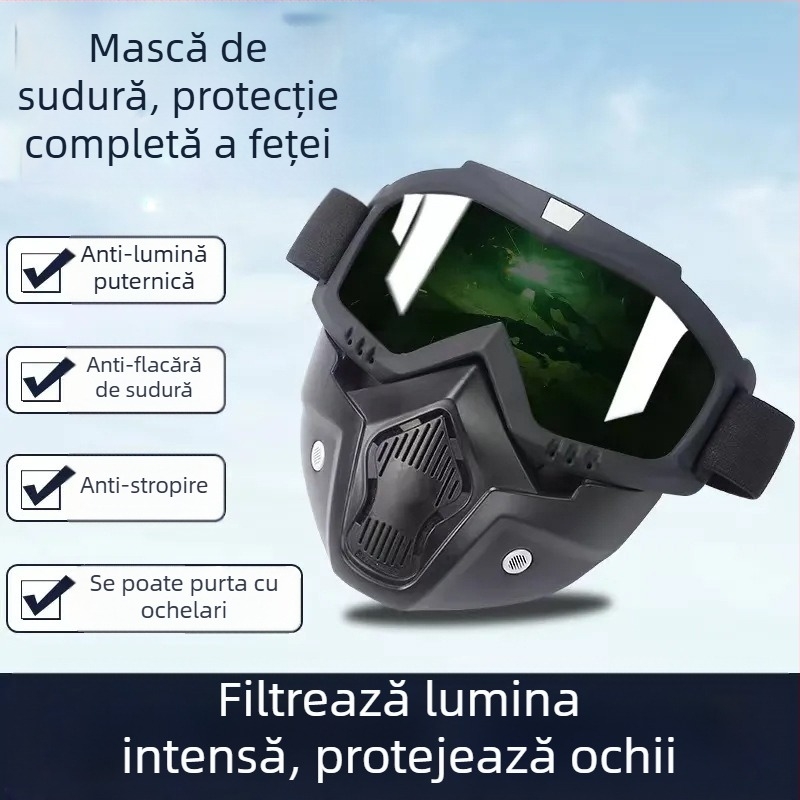 Mască de sudură, montată pe cap, material PC, greutate 185 g, niveluri de nuanțare 92/18/15/5