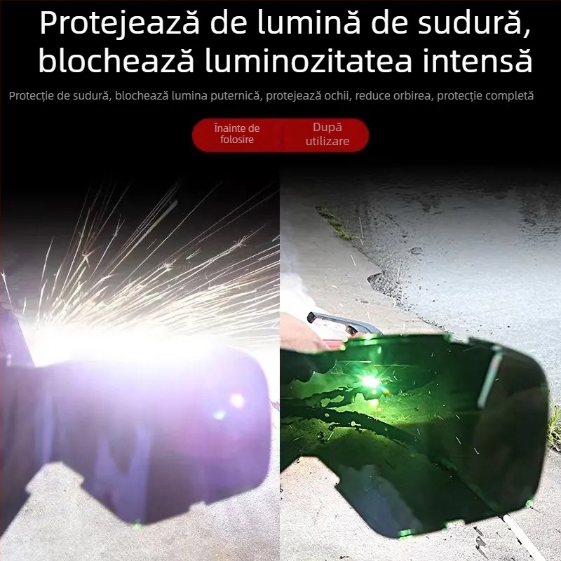 Mască de sudură, montată pe cap, material PC, greutate 185 g, niveluri de nuanțare 92/18/15/5