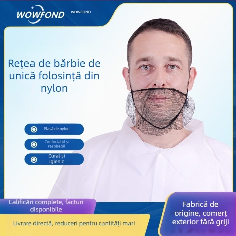 Manseta pentru barbă din nylon, montaj pe cap, model WFP026, anti-cădere a bărbii, 46 mm