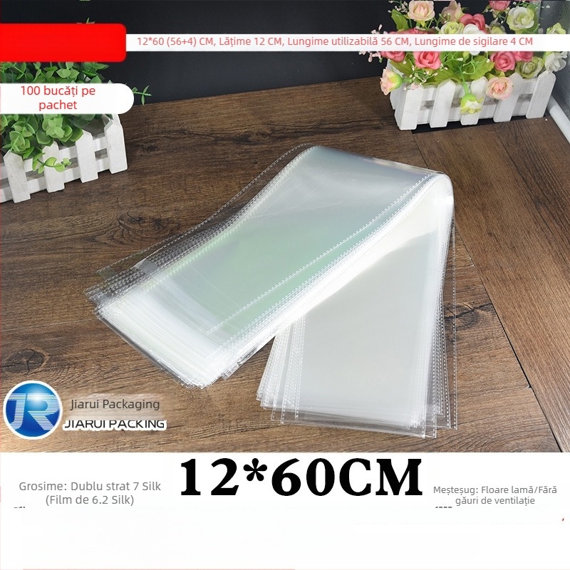 Pungă OPP transparentă pentru ambalare, autoadezivă, 100% material virgin, imprimare logo, ambalare internă, protecție împotriva prafului și umezelii