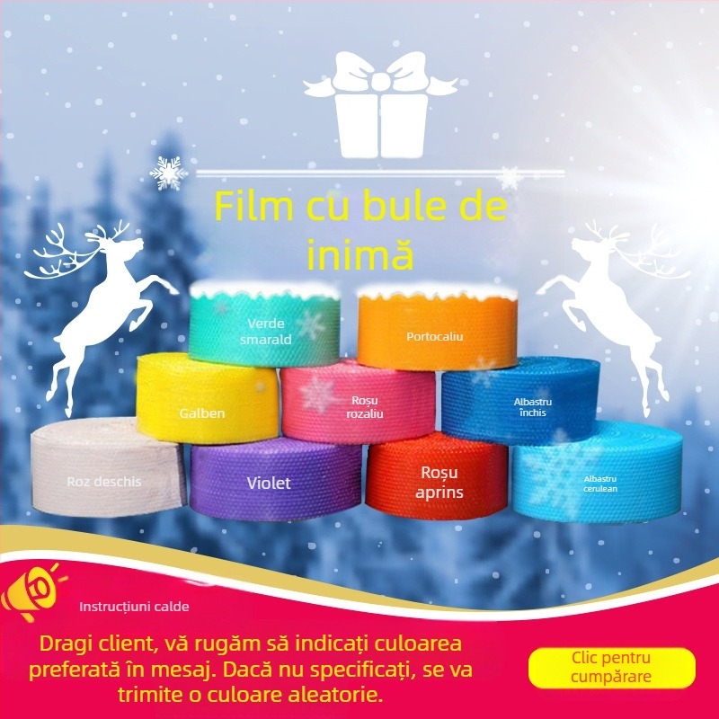 Role folie cu bule, grosime extra, lățime 60 cm × 36 m, bule medii, diametru 1,5 cm, înălțime 3 mm