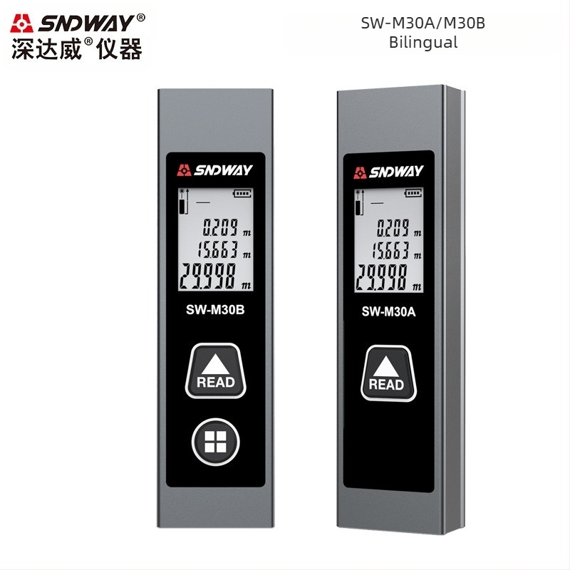 Distanțier cu laser SW-M30A de la SNDWAY/Deep Dawei, riglă laser infraroșu, rază 30 m, precizie ±5 mm + distanță/10.000