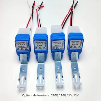 AS-10 controler de iluminat stradal cu senzor de lumină, funcționare automată, întârziere de oprire 15 s, 12/110/220V