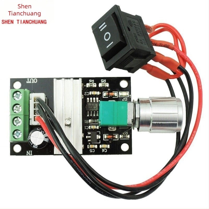 Regulator PWM pentru motor DC 6V–24V, 3A, comutator înainte-înapoi