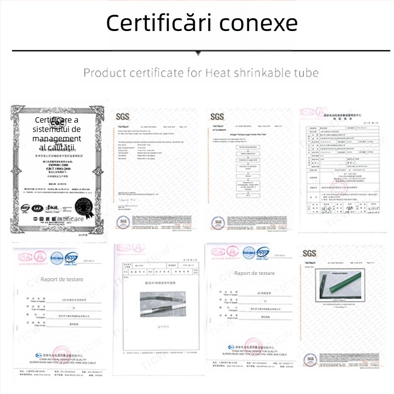 Set tuburi termocontractibile, Seria 100D, 260°C, 1000V, Rezistență la flacără V2