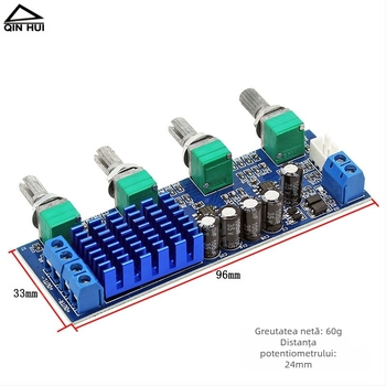 Modul plăcuță amplificator digital cu două canale TPA3116D2 – 80W×2 ieșire, amplificator audio