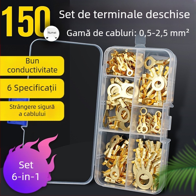 Terminal de împământare din cupru, tip O, deschis, 150 bucăți în cutie combinată