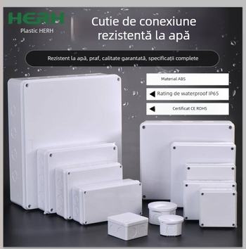 Cutie distribuție cabluri IP65, carcasă impermeabilă din ABS cu design etanș pentru protecția împotriva umezelii și prafului