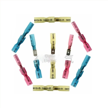 Qiyue Electric 220 bucăți conectori crimp complet izolați, cu conectori masculi și feminini, impermeabili, kit în cutie cu țevi termoizolante