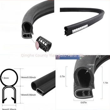 Bandă de etanșare din cauciuc pentru automobile, profil în formă de U, protecție la praf, impermeabilă și izolare fonică, pentru panouri de distribuție; rezistență la îmbătrânire, UV, ozon, rezistență la acizi/baze
