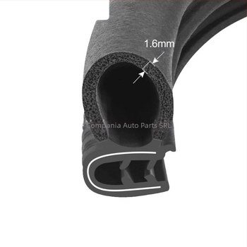 Bandă de etanșare din cauciuc pentru automobile, profil în formă de U, protecție la praf, impermeabilă și izolare fonică, pentru panouri de distribuție; rezistență la îmbătrânire, UV, ozon, rezistență la acizi/baze