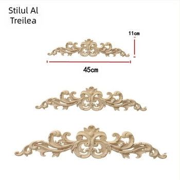 Bandă decorativă gravată pentru mobilier din lemn de cauciuc, gravură personalizabilă, suprafață șlefuită, utilizare casnică