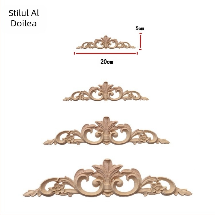 Bandă decorativă gravată pentru mobilier din lemn de cauciuc, gravură personalizabilă, suprafață șlefuită, utilizare casnică