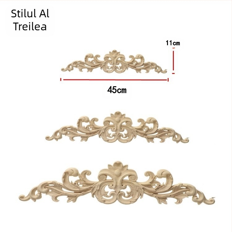 Bandă decorativă gravată pentru mobilier din lemn de cauciuc, gravură personalizabilă, suprafață șlefuită, utilizare casnică