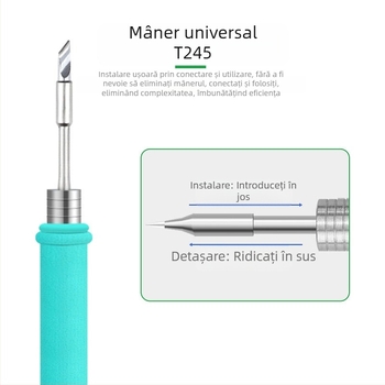 RELIFE RL-T245 Seria de Vârfuri pentru Fier de Lipit, cu Mâner Integrat: vârf ascuțit, vârf curbat, vârf K și vârf SK, compatibile cu RL-T245-I/IS/K/SK