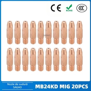 Duză de gaz pentru sudură MIG/MAG MB24KD, din cupru, SAGAO – 200 bucăți în cutie