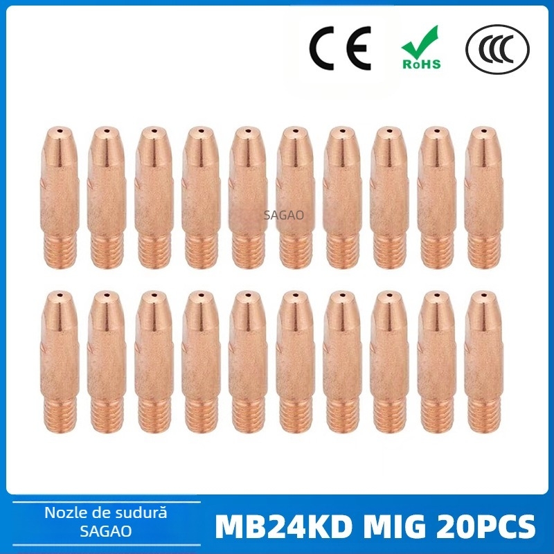 Duză de gaz pentru sudură MIG/MAG MB24KD, din cupru, SAGAO – 200 bucăți în cutie