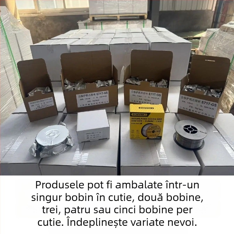 Fir de sudură cu nucleu de flux fără gaz E71T-GS, oțel-carbon, bobină 1 kg pentru MIG acasă