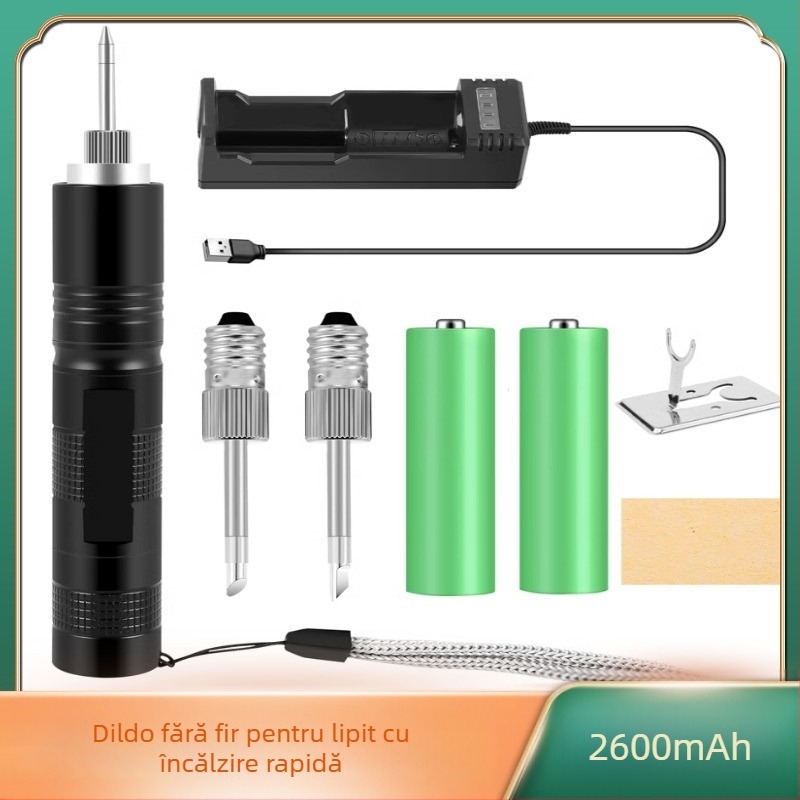 Fier de lipit portabil, fără fir, alimentat cu baterie 18650, cu indicator luminos și putere înaltă