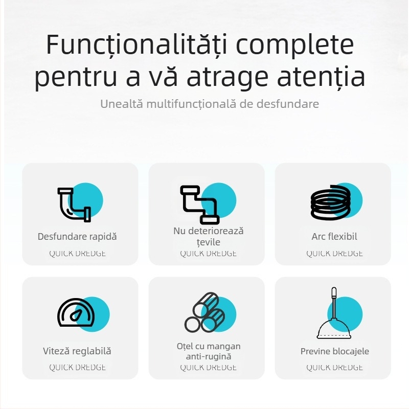Curățător electric pentru toalete, țevi de bucătărie și canalizare de baie