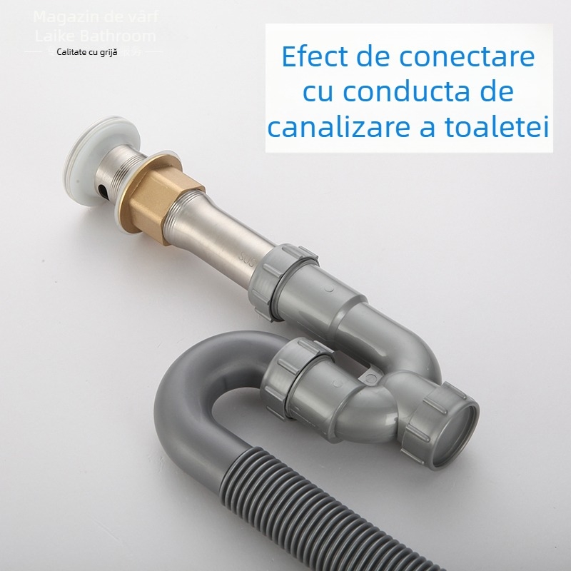 Tub de scurgere în formă de U pentru chiuvetă, PVC, cot P, certificat CE