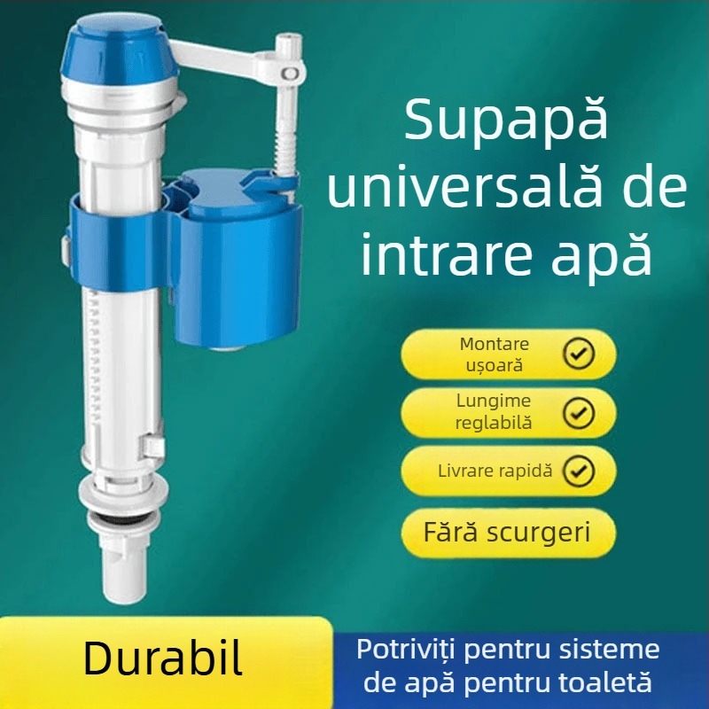 Valvă de intrare pentru rezervorul de toaletă - Compatibil universal - Flux reglabil la presiune înaltă - Construcție durabilă
