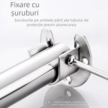Suport flanș din oțel inoxidabil pentru tijă orizontală a garderobei – conectare prin sudură, rezistență la coroziune și la presiune ridicată, diametre 19/22/25/32 mm