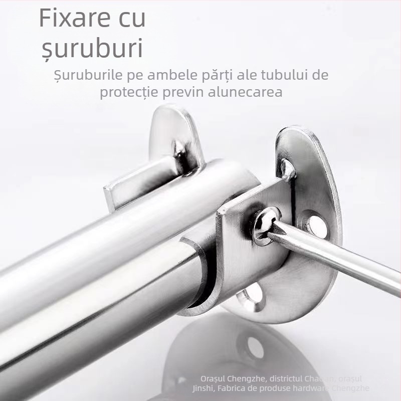 Suport flanș din oțel inoxidabil pentru tijă orizontală a garderobei – conectare prin sudură, rezistență la coroziune și la presiune ridicată, diametre 19/22/25/32 mm