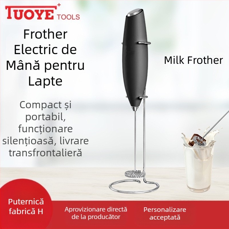 Spumator electric pentru lapte, mini dispozitiv de mână fără fir pentru cafea, oțel inoxidabil 304
