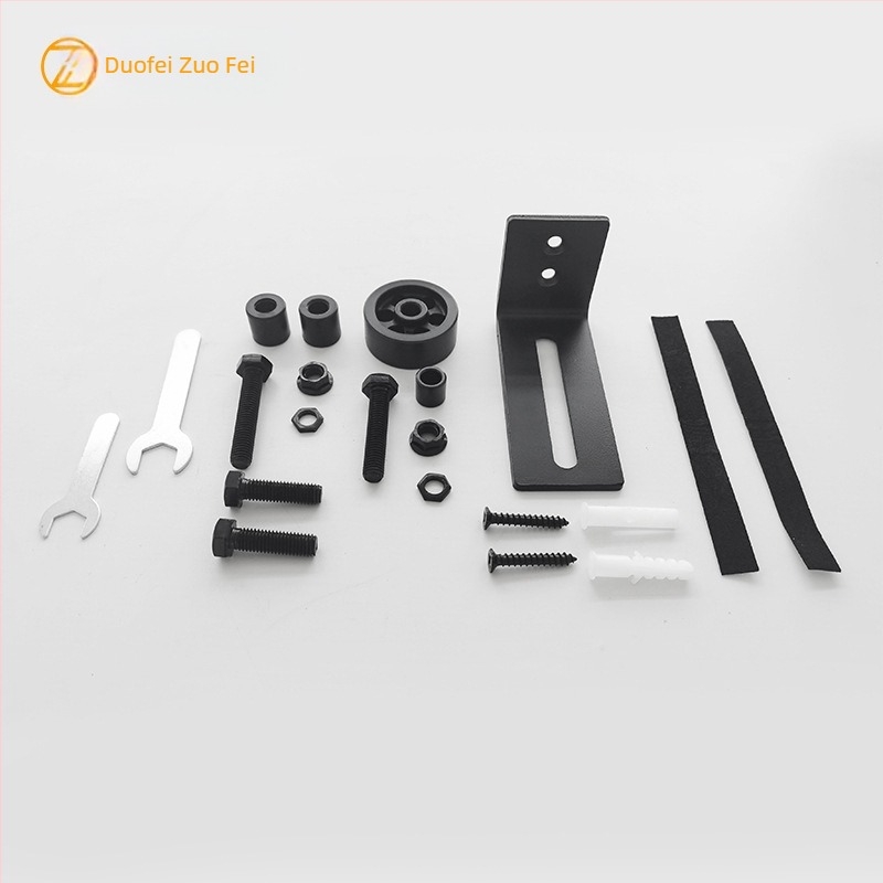 Ghidaj de podea pentru ușă de hambar cu opritor, 8 configurații, oțel carbon, 5 mm grosime, finisaj cu pulverizare plastic, stil chinezesc nou