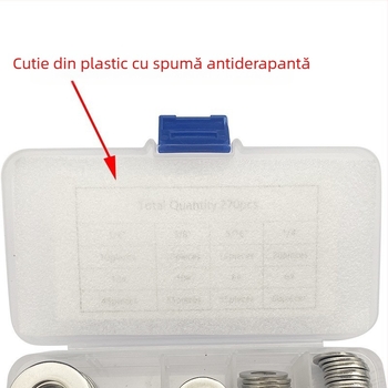 Set șaibe elastice din oțel inoxidabil 304, în cutie – anti-slăbire, șuruburi incluse, 480/600 buc., GB93 Gradul A