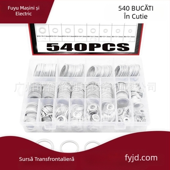 Fuyu garnituri din aluminiu, 540 buc., ambalate în cutie, rezistente la temperaturi înalte și coroziune, material – aluminiu și aliaje de aluminiu