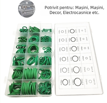 O-ring din nitril, inel etanșare de tip O, 279 buc., rezistent la temperaturi înalte, pentru automobile, electrocasnice, rulmenți, pompe, uși și ferestre