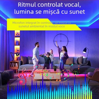 Bandă LED Bluetooth inteligentă 12V, LED 5050, Control de la distanță + aplicație, 18/30 LED, Reglabilă intensitatea luminii