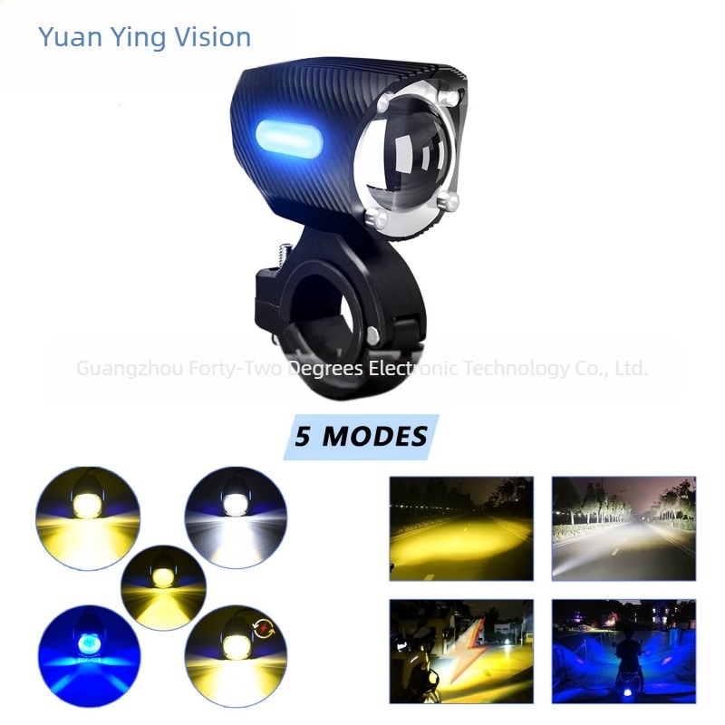Proiector LED pentru motocicletă cu indicator de lățime, corp din aluminiu de aviație, cupă reflectorizantă, cinci moduri