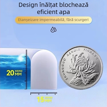 Bandă autoadezivă de barieră de apă în formă de U pentru băi și uși, cauciuc natural, rezistentă la temperaturi ridicate, uzură și coroziune, etanșare împotriva apei