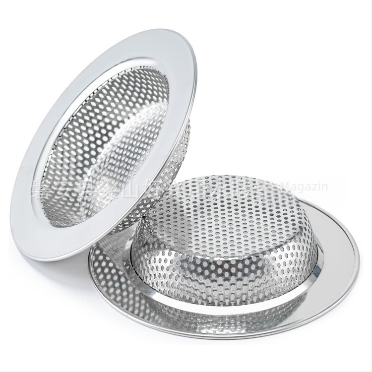 Filtru de scurgere pentru chiuvetă din oțel inoxidabil, cu găuri circulare, pentru retenția părului și a resturilor