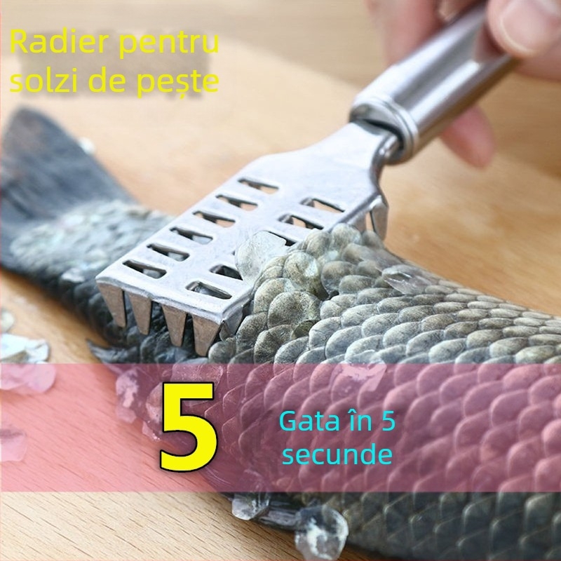 Rasor pentru solzi de pește – oțel inoxidabil, unealtă de bucătărie pentru curățarea peștelui