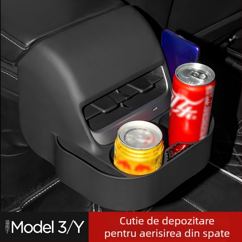 Kingsmith suport de pahare din plastic pentru conducta de aer din spate Tesla Model 3 / Model Y – modificare interioară, etichetă privată licențiată