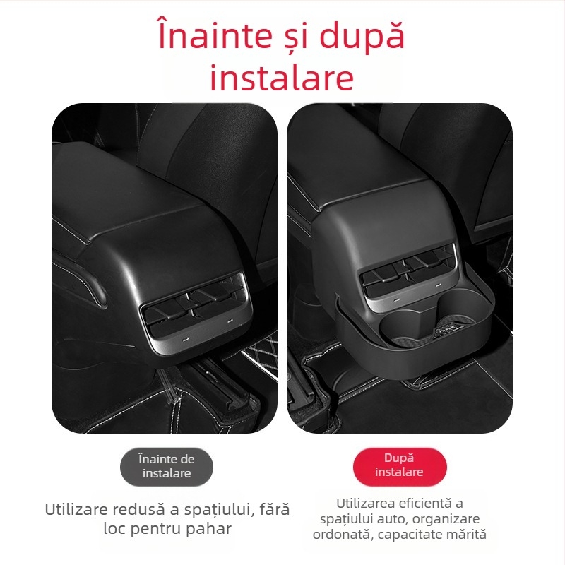 Kingsmith suport de pahare din plastic pentru conducta de aer din spate Tesla Model 3 / Model Y – modificare interioară, etichetă privată licențiată