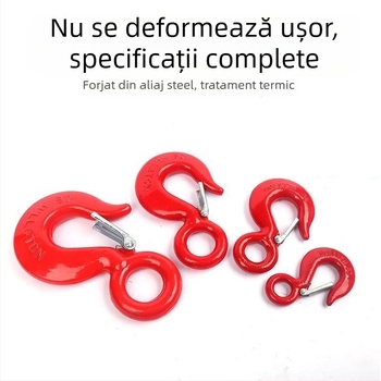 Cârlig de ridicare cu ochi inel, din oțel carbon 45#, 2 tone, pentru ridicare și tracțiune